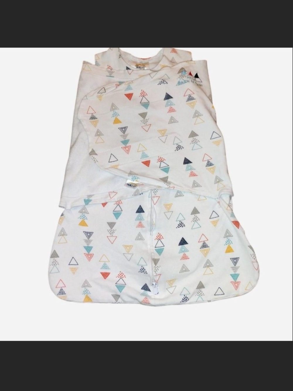 NB Halo White Sleepsack with Multicolor Triangle Print